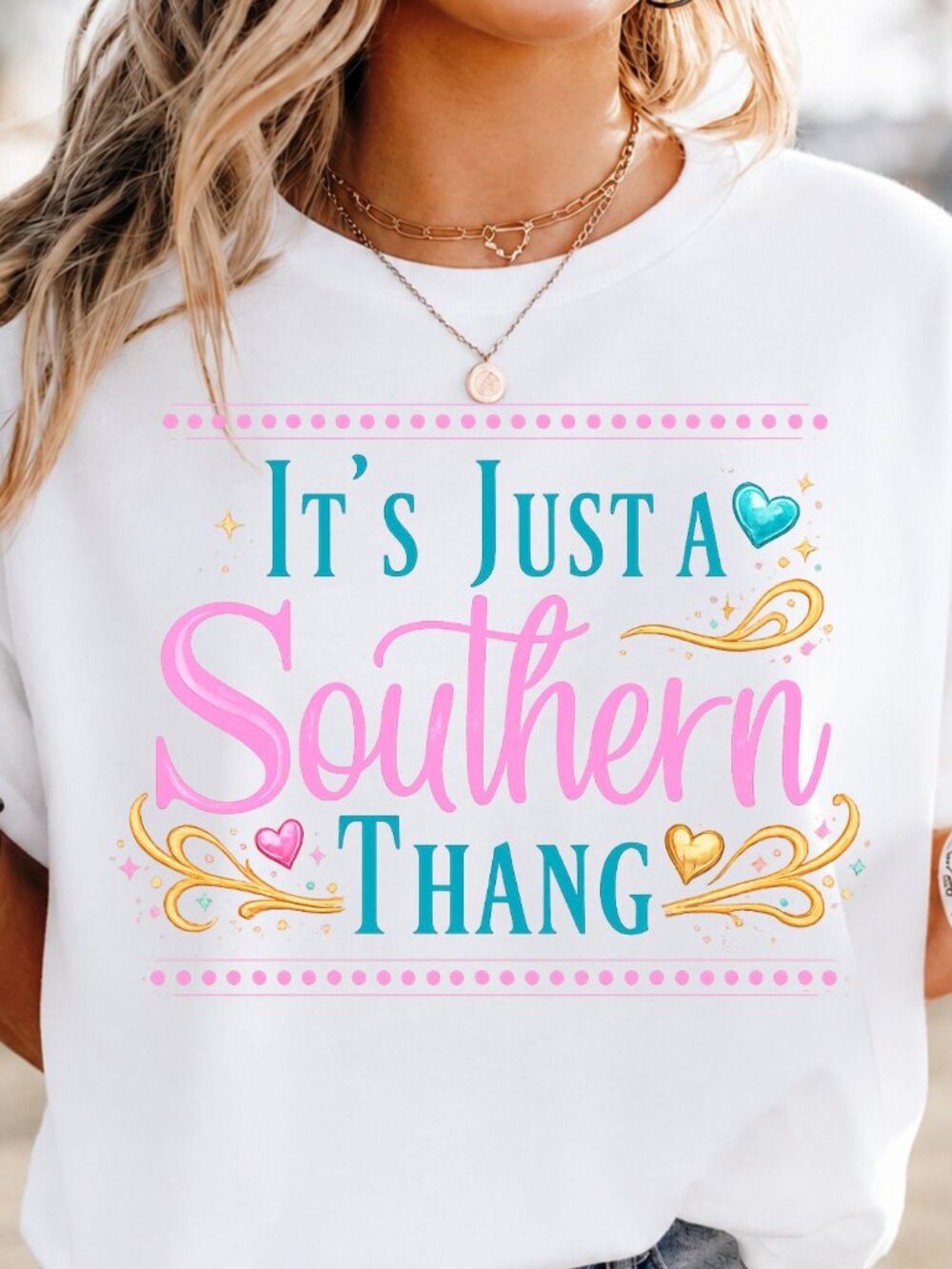 Graphic T Shirt Southern Thing Trendy Short Sleeve Tee Womens Tops White
